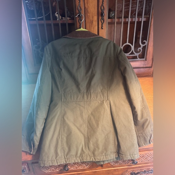 LL Bean Barn Coat Green/ Brown - Picture 3 of 4